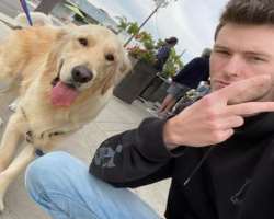 The star also has a furry member in his family. He named the dog Penny.